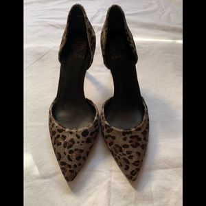 Grey/brown cheetah heels